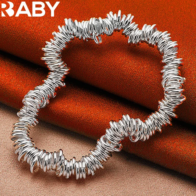 

URBABY 925 Sterling Silver Multiple Circles Bracelets For Women Man Wedding Birthday Party Gifts Fashion Jewelry Wholesale