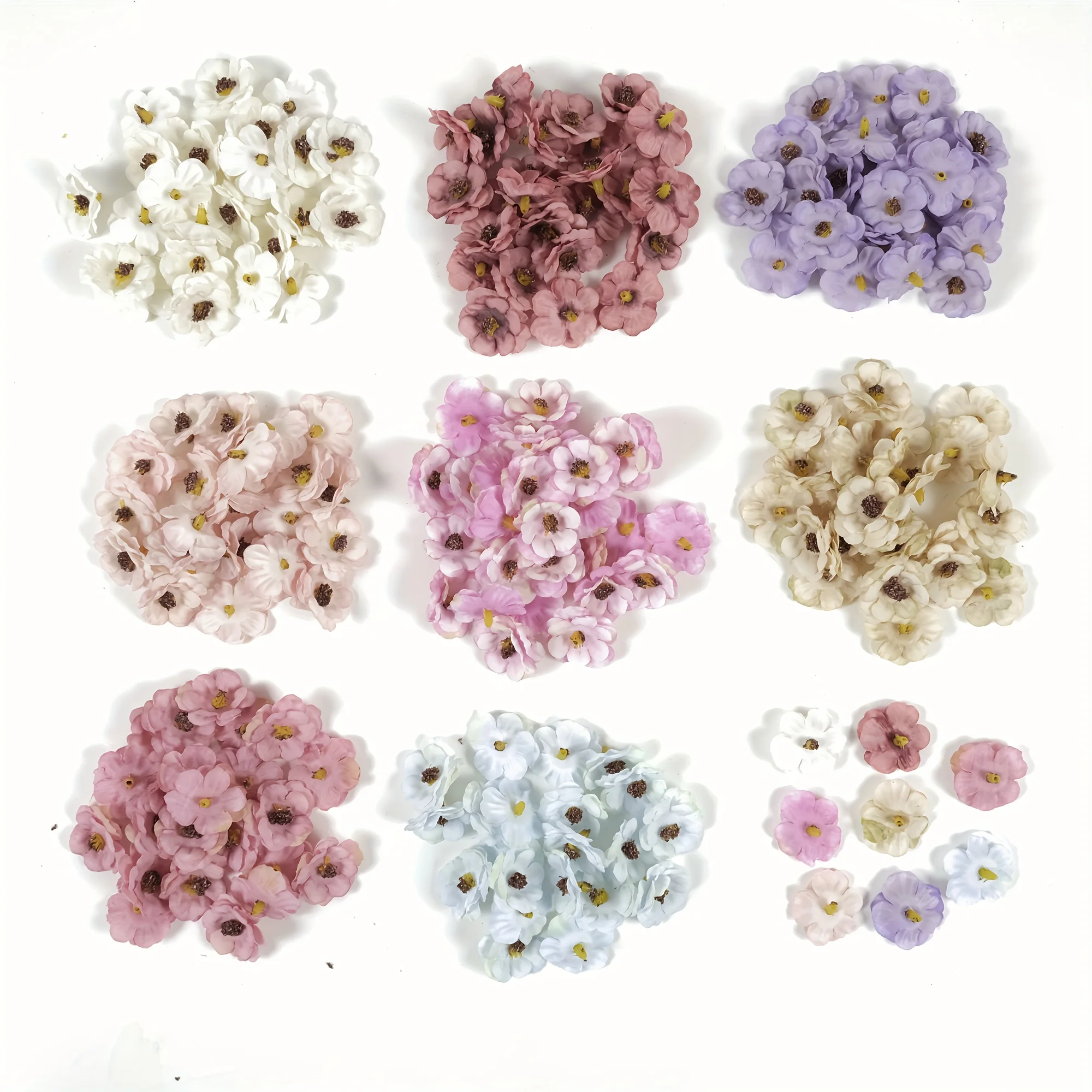 25pcs  Mini Faux Silk Flower Heads - 1.18 Inch Jasmine, Loose Flowers, Suitable for Weddings/Wreaths/Hats/Shoes/Party Decorations, Loose Mini Cherry Blossom Petals
