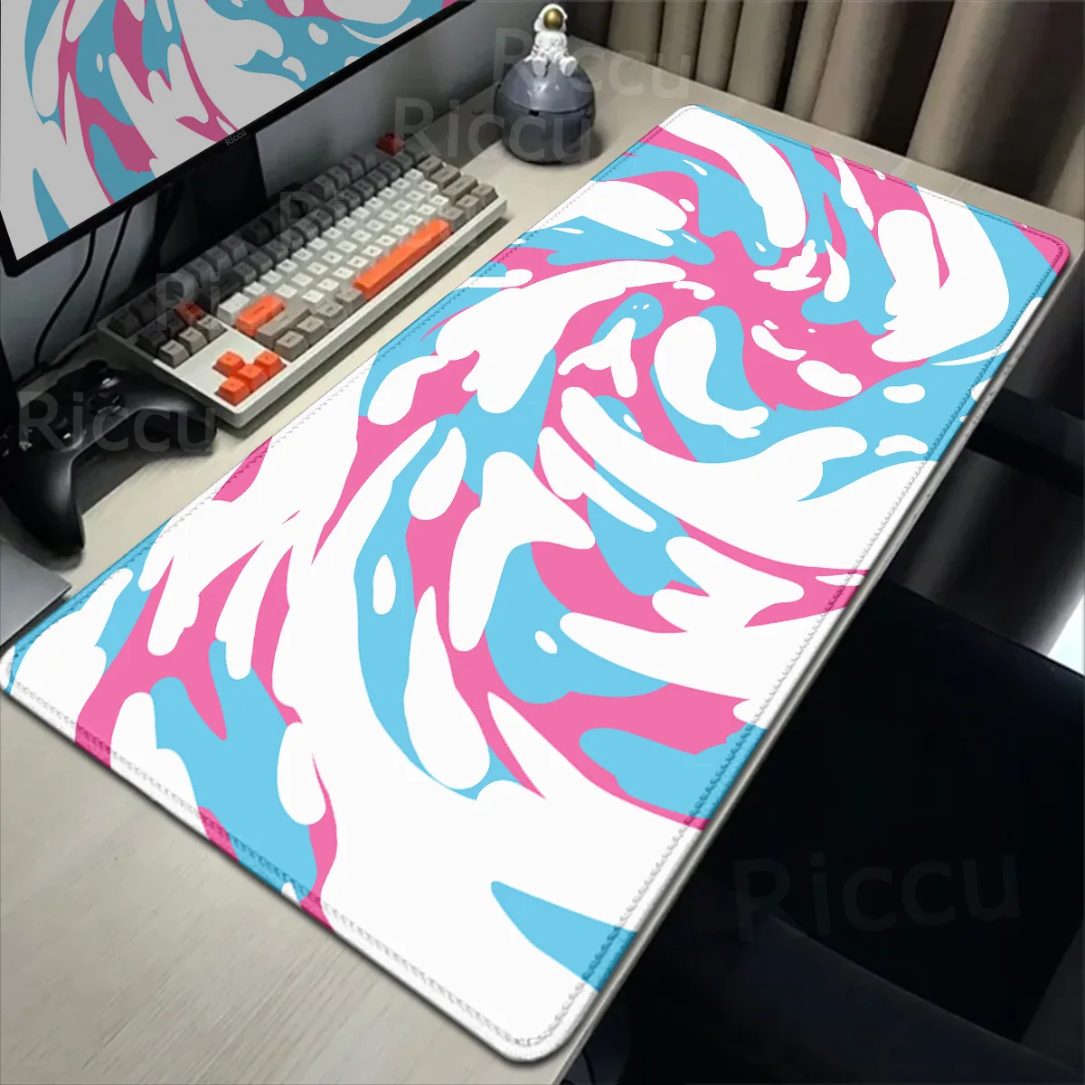 Blue And White Strata Liquid Gaming Mouse Pad Large Gamer Office Accessories Computer Mousepad Rubber Mausepad Keyboard Desk Mat