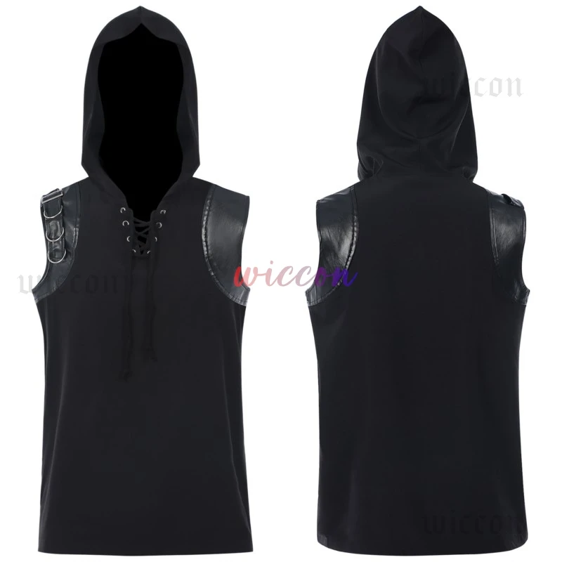 ฮาโลวีนเครื่องแต่งกายสําหรับชาย Medieval Victorian Hoodie เสื้อกั๊กฮาโลวีน Renaissance Gothic แฟชั่น Playeras Para Hombres ชุด