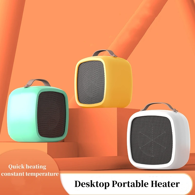 Mini Portable Electric Space Heater 500W Powerful Home Office Desktop Warm Air Heater Warmer Fan Household Silent For Winter