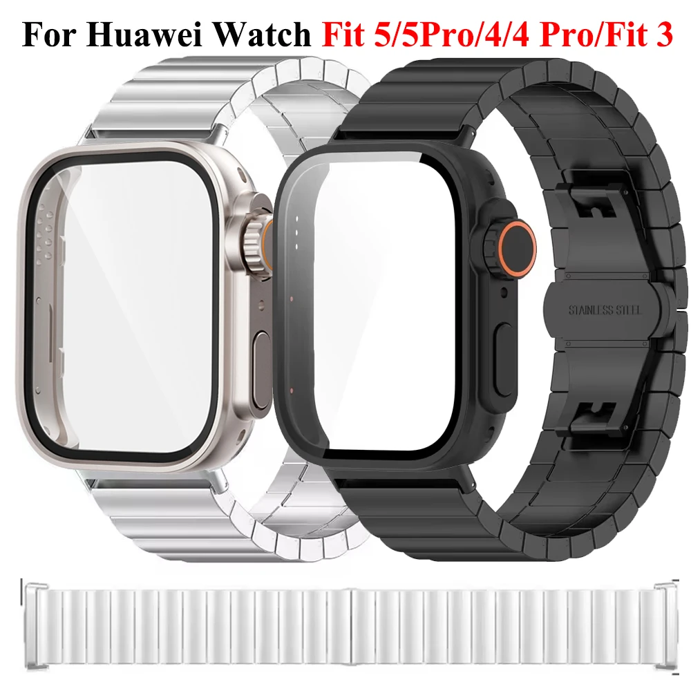 Metallarmband + Gehäuse für Huawei Watch Fit 5/5 Pro Edelstahlarmband für Huawei Watch Fit 4 Fit 4Pro Fit 3 Smartwatch Armband
