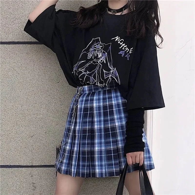 

Y2K Pure Pleated Skirt Women's Cute College Style High Waist Blue Black Line Design Sense Skirt Jk Short Skirt Fresh Sweet Style