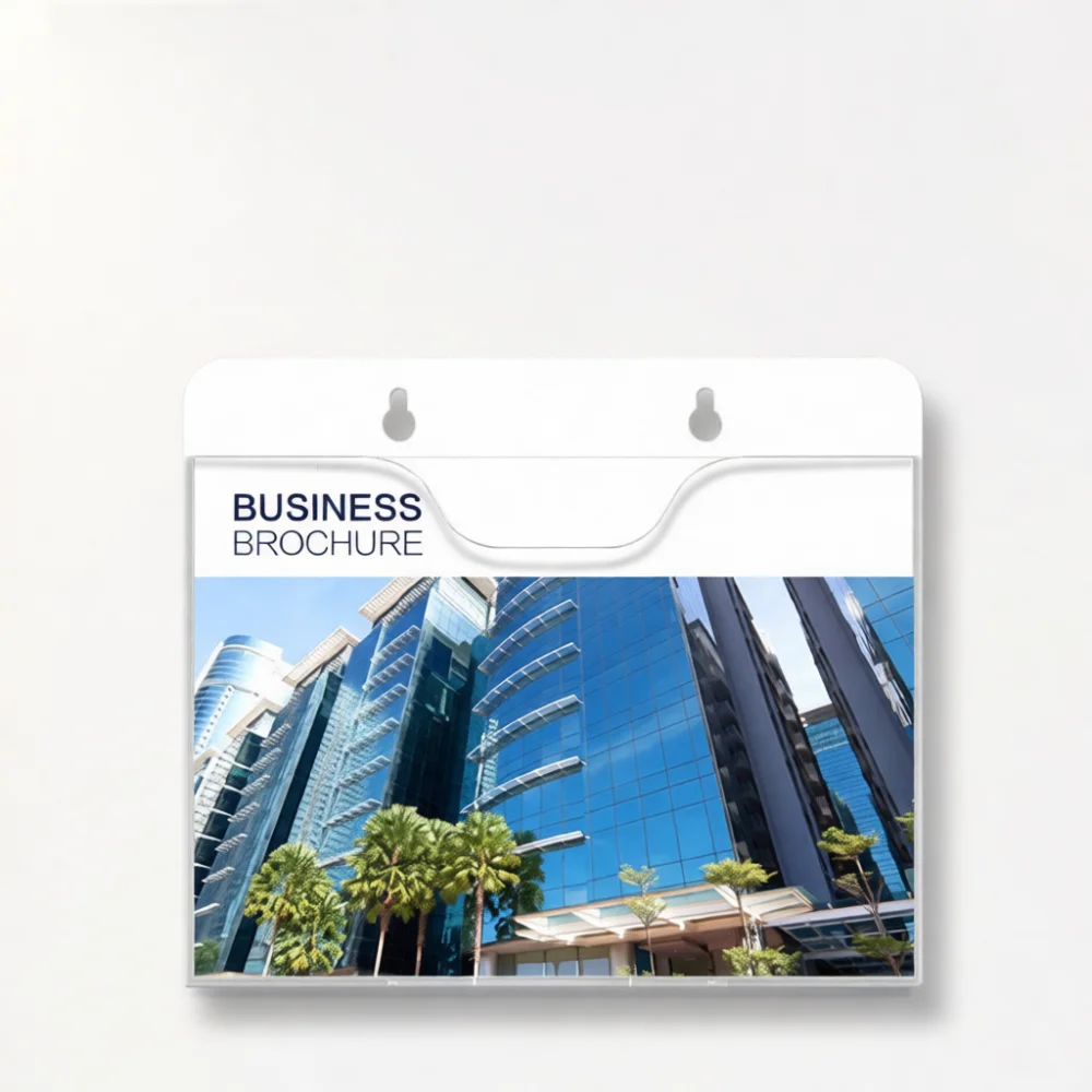 Clear Acrylic Wall Mounted File Organizer Desk Space Saver Brochure Holder Display Shelf For Professional Business Use