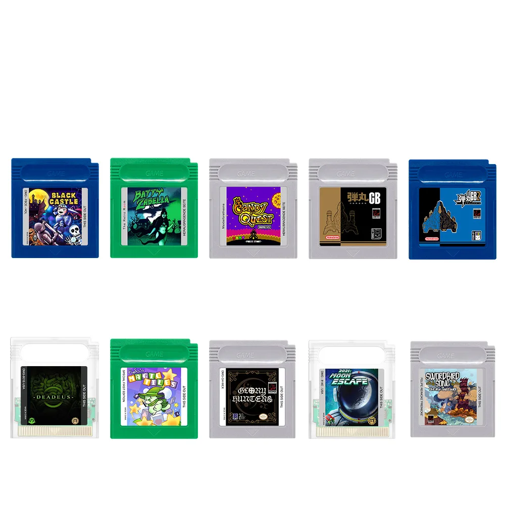 New GBC Games Cartridge 16 Bit Video Game Console Card With Box BlackCastle DanganGB Swordbird Song English Language for GBC GBA