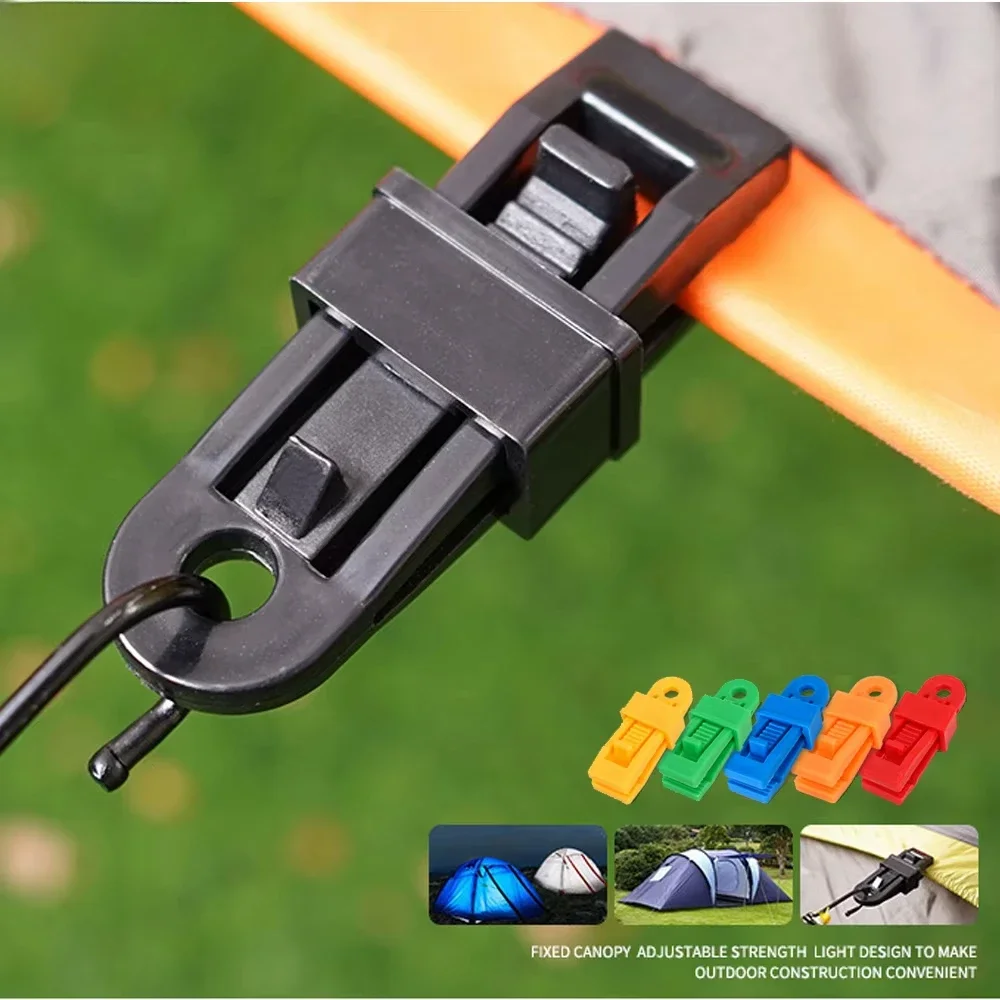 Push-Pull Tent Clips Tent Attachment Clips Outdoor Camping Tent Hooks Windproof Strap Barb Clip Fixing Buckle Hiking Accessories