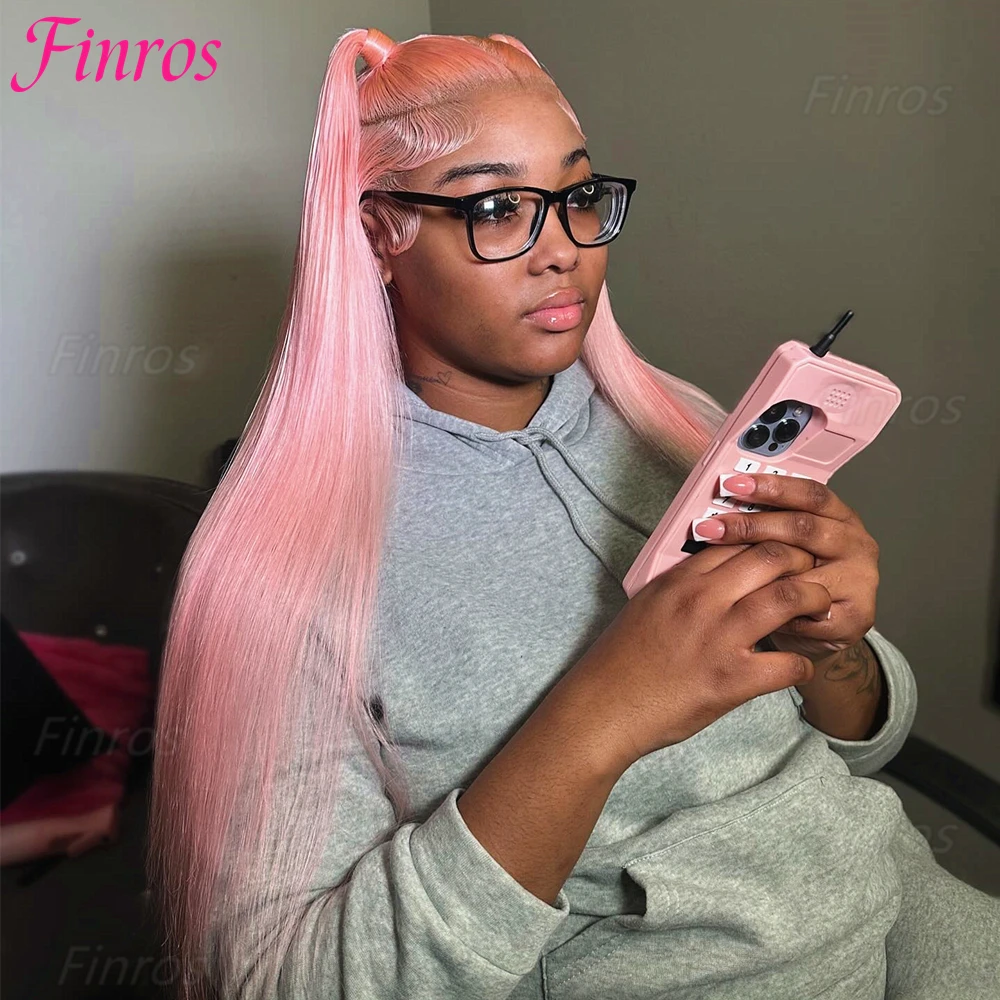 

Straight Pink Human Hair Wigs 13x6 Hd Lace Frontal Wig 100% Human Hair Pre Plucked Brazilian Colored Wigs For Women 200 Density