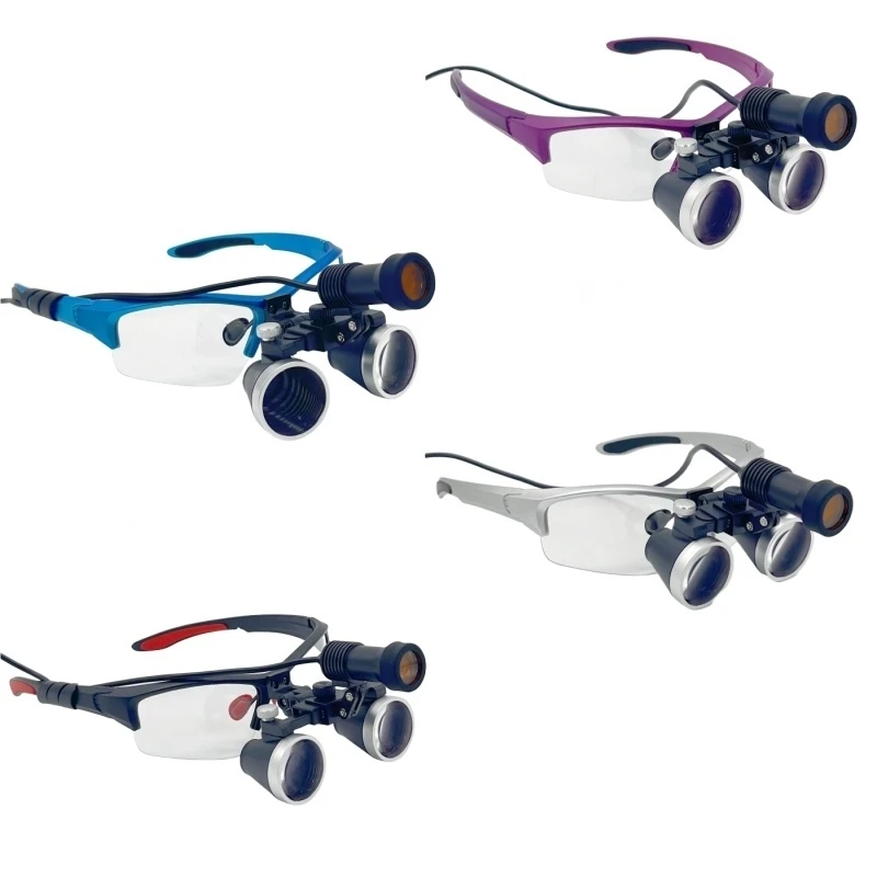 2.5X /3.5X Dental Medical Binocular Loupes Surgical Magnifier with Headlight LED Light  5W 320-420mm Optical Lens view 2