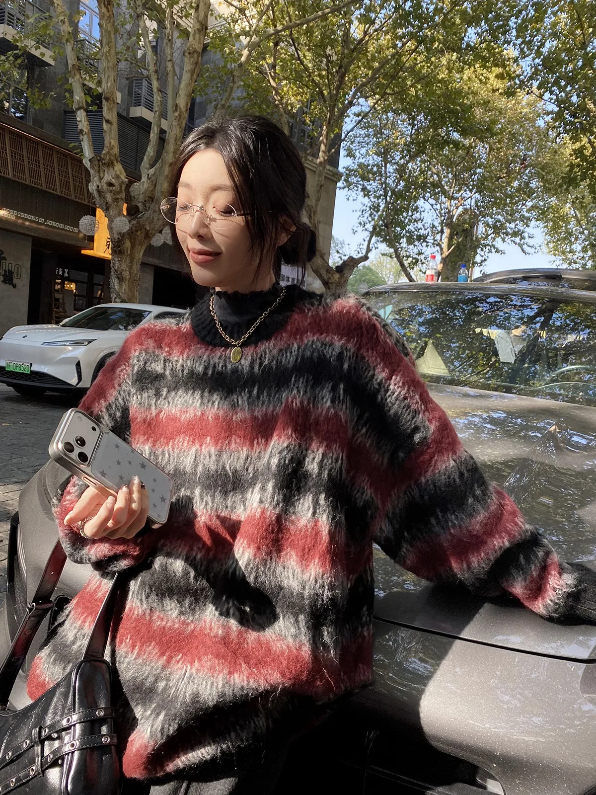 

FEELROOM Теплый вязаный свитер с длинными рукавами и круглым вырезом, свободного кроя, из вискозы и полиэстера, для женщин, для повседневной носки, зимний, утолщенный