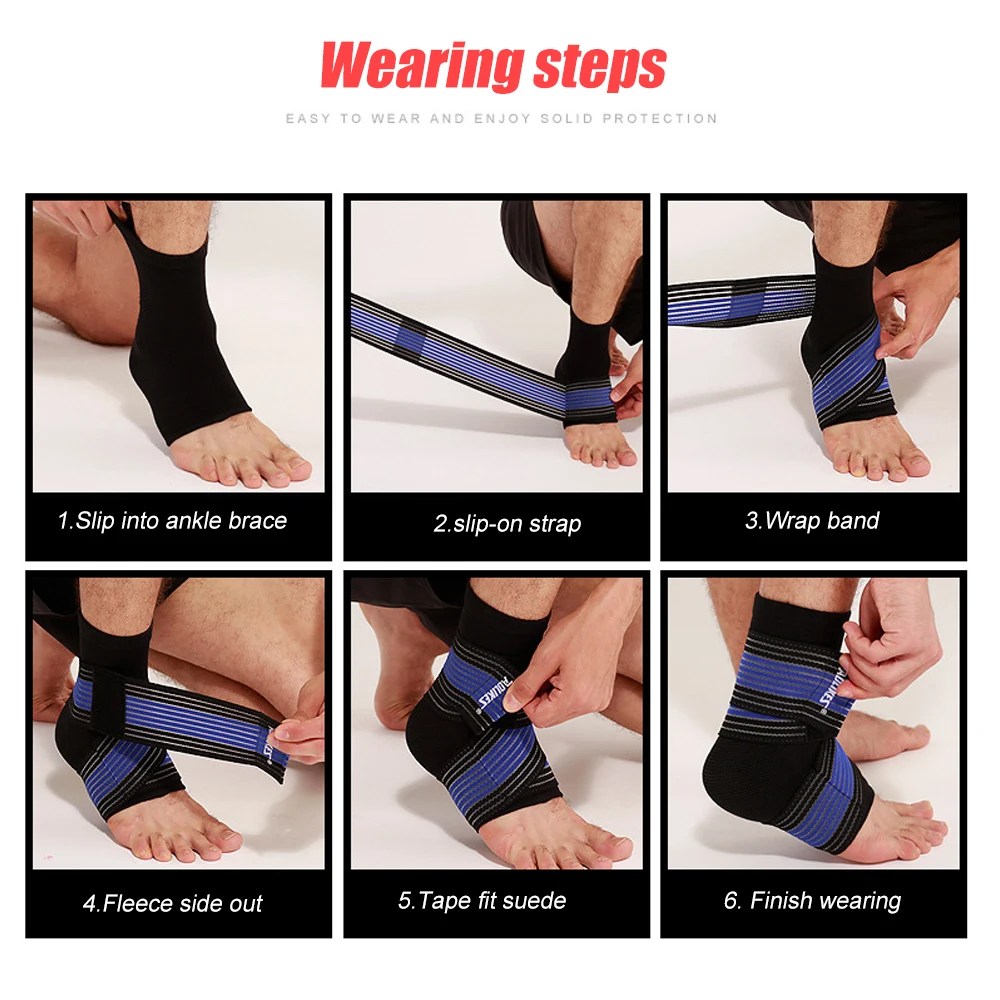 1 Pcs Ankle Compression Support with Elastic Strap Ankle Brace for Plantar Fascitis Support Ankle Protector For Basketball,Gym