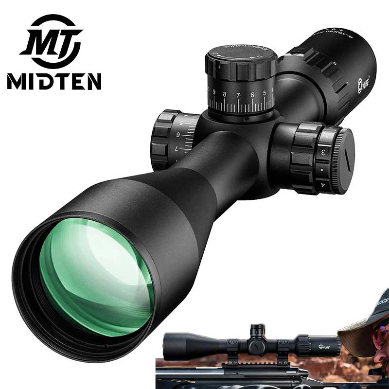 MidTen BearPower FFP Scope 4-16X50 First Focal Plane Scope with MOA Illuminated Reticle Zero Stop Reset Parallax Adjustment 30mm