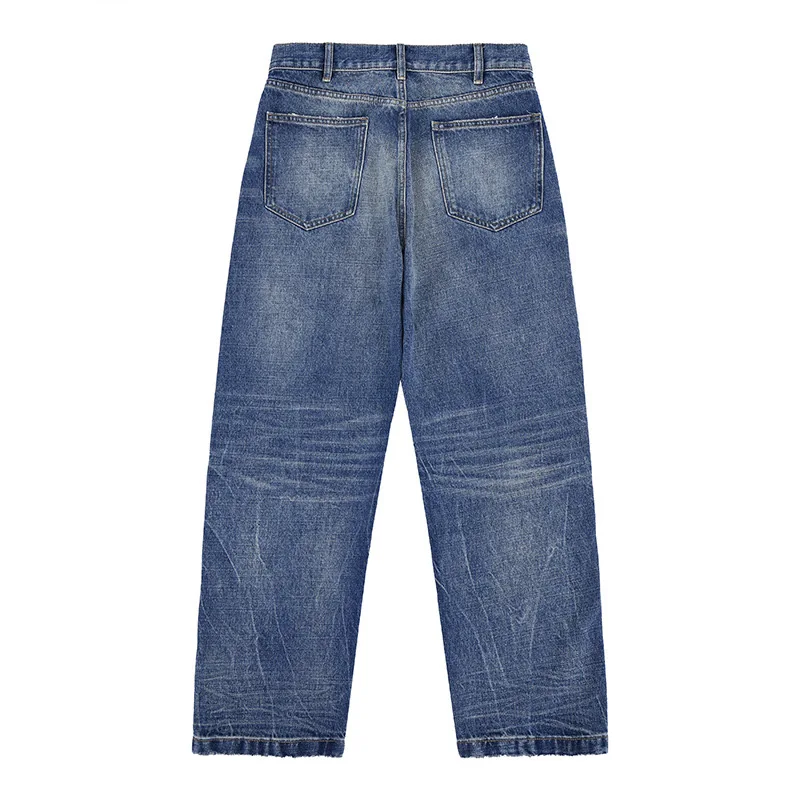 24AW wash damage cut texture straight jeans