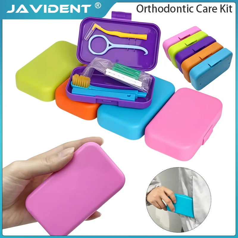 Dental Cleaning Care Kits Portable Travel Oral Cleaning Kits Detachable Toothbrush Interdental Brush Orthodontic Oral Care Brush