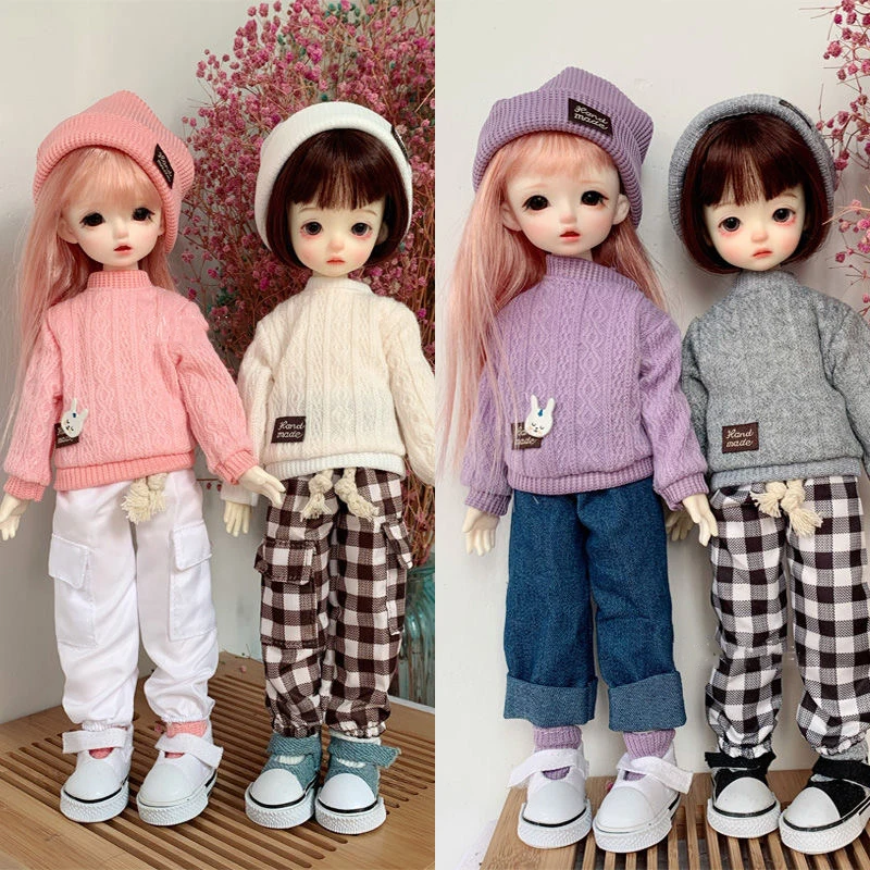 

New fashion Sweater BJD Doll Clothes Outfit for 1/6 30cm BJD Dolls 12inch Girl Boy Doll Clothes with Pants Hat Socks