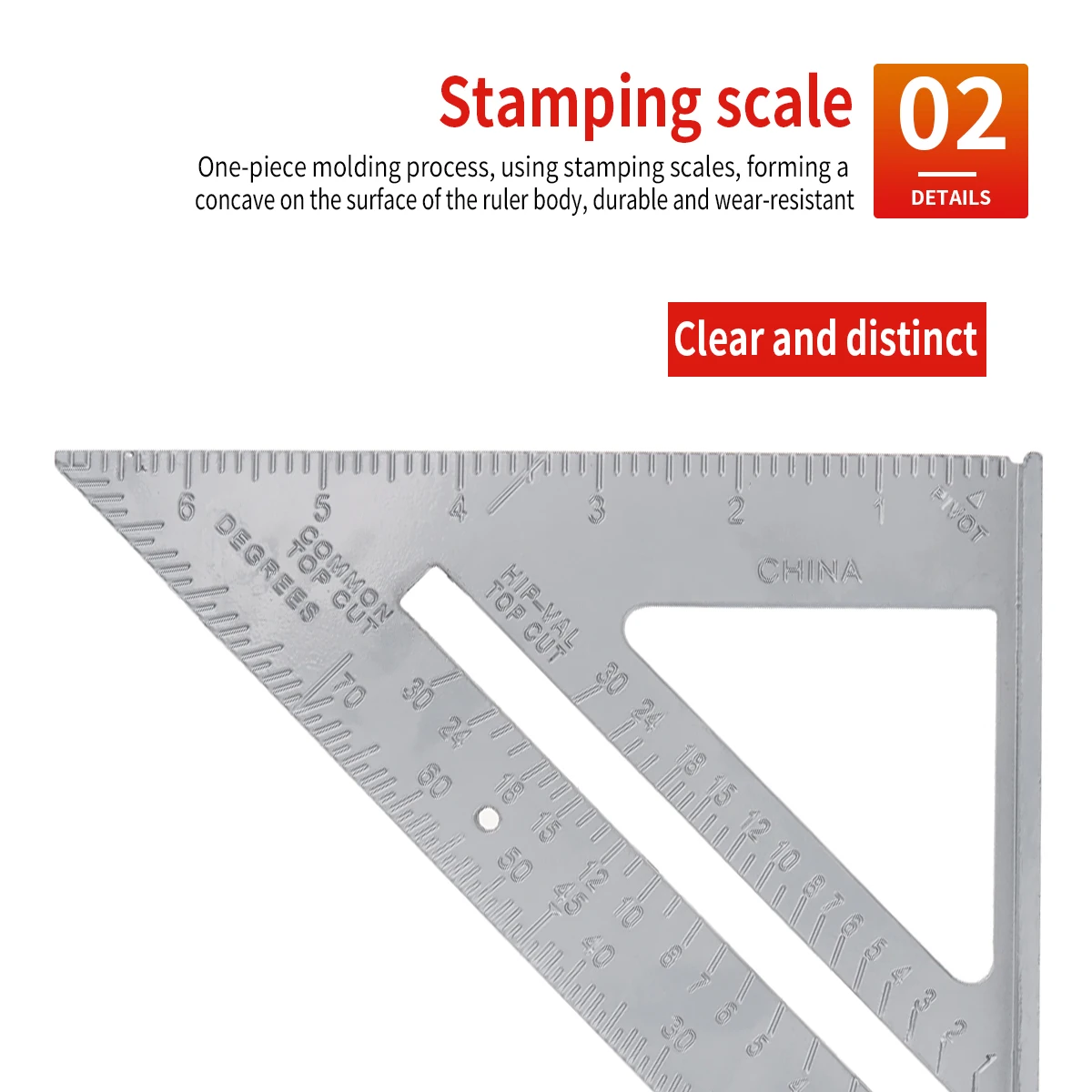 Righello triangolare strumento di misurazione da 7 pollici/180mm Set da carpentiere in lega strumenti per la lavorazione del legno ad angolo quadrato goniometro triangolare metrico