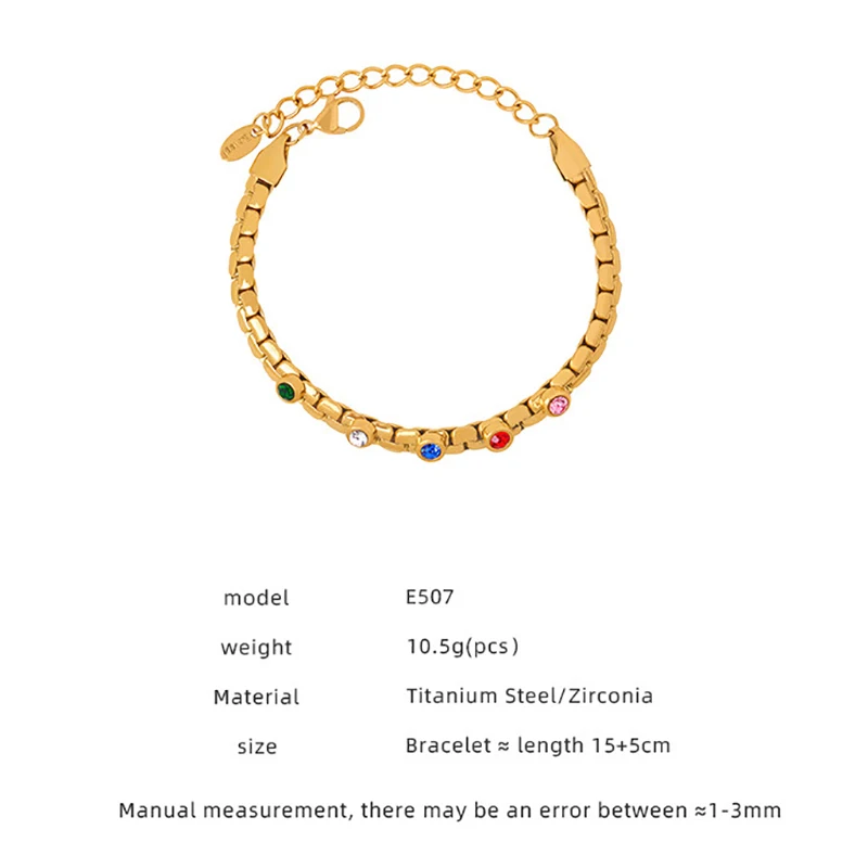 Vintage Simple Geometric Ziron Charm Bracelet Korean Fashion Design Chain Cuff Bracelets Personality Hand Jewelry