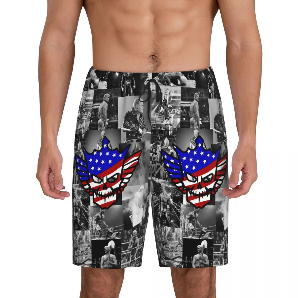 

Мужские короткие пижамные штаны Custom In The Ring Cody Rhodes American Nightmare, шорты для сна и отдыха, пижамные штаны