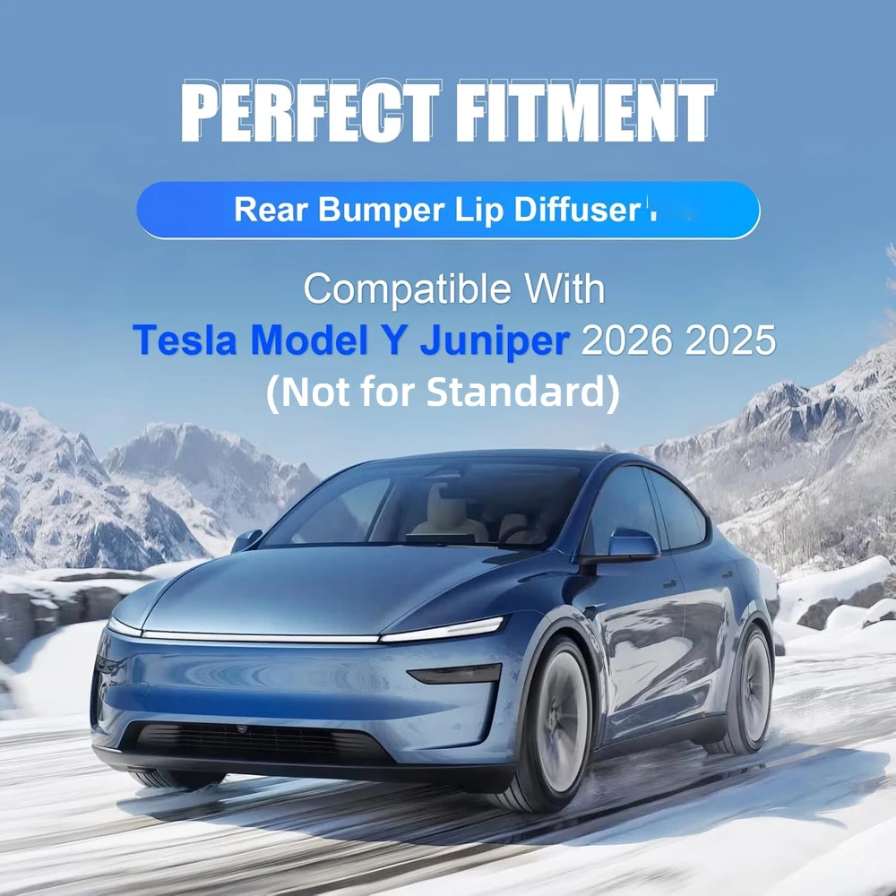 For Tesla Model Y Juniper 2025-2026 Rear Bumper Lip Diffuser Side Skirt Spoiler ABS Rear Lip Diffuser Accessory(Not fit Standard