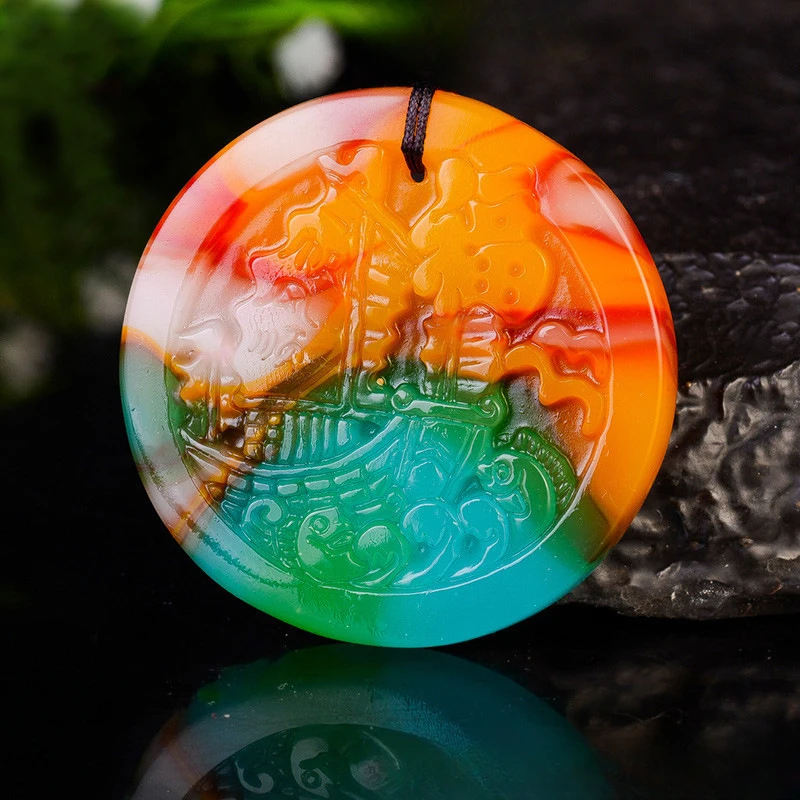 Smooth Sailing, Floating Flower, Lucky Character Pendant, Colorful