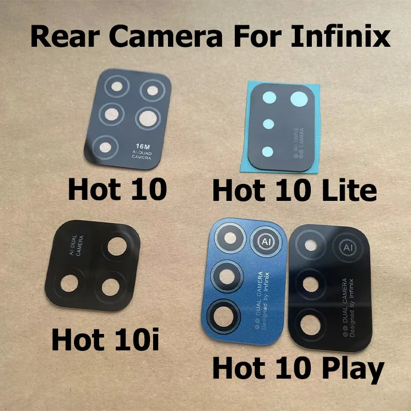 For Infinix Hot 10 10i Play Lite Rear Back Camera Glass Lens With Adhesive Sticker Back Camera Protector Cover