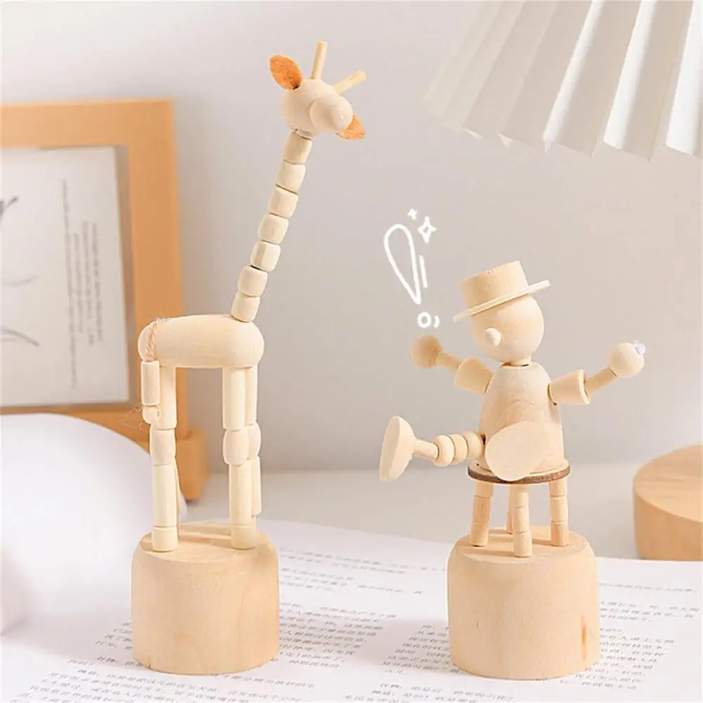 Nordic Style Creative Puppet Decoration Wooden Small Animal Mini Desktop Decorate Student Children's Wooden Building Blocks Toys