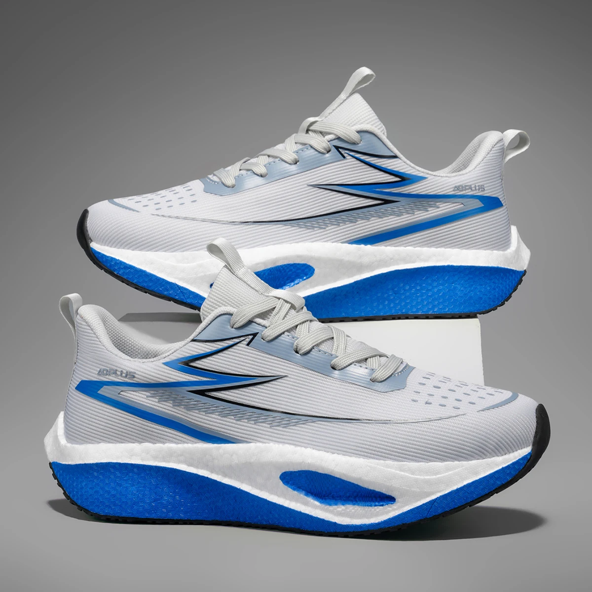 Herren-Freizeitsportschuhe, Herren-Marathon-Laufschuhe für professionelle Wettkämpfe, leichte Sportschuhe aus gewebtem Mesh-Material, hochelastische, dämpfende Sohle, rutschfest, abriebfest, schlichtes Design, für Langstreckenläufe im Freien, Fitnesstraining, Herren-Sportschuhe zum Laufen. – Detail 7