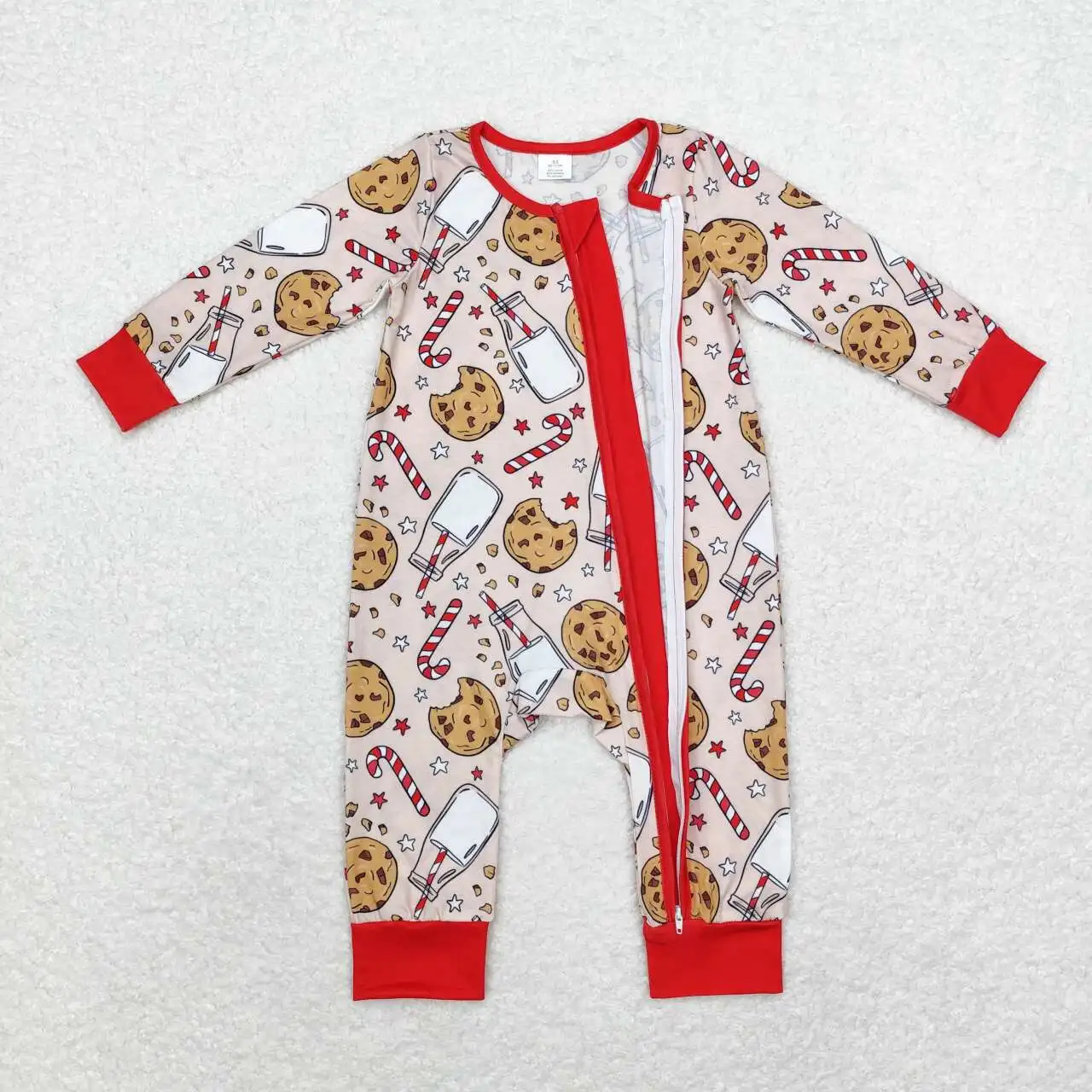 RTS Romper bambu bayi laki-laki grosir butik Natal Anak laki-laki susu kue Romper ritsleting