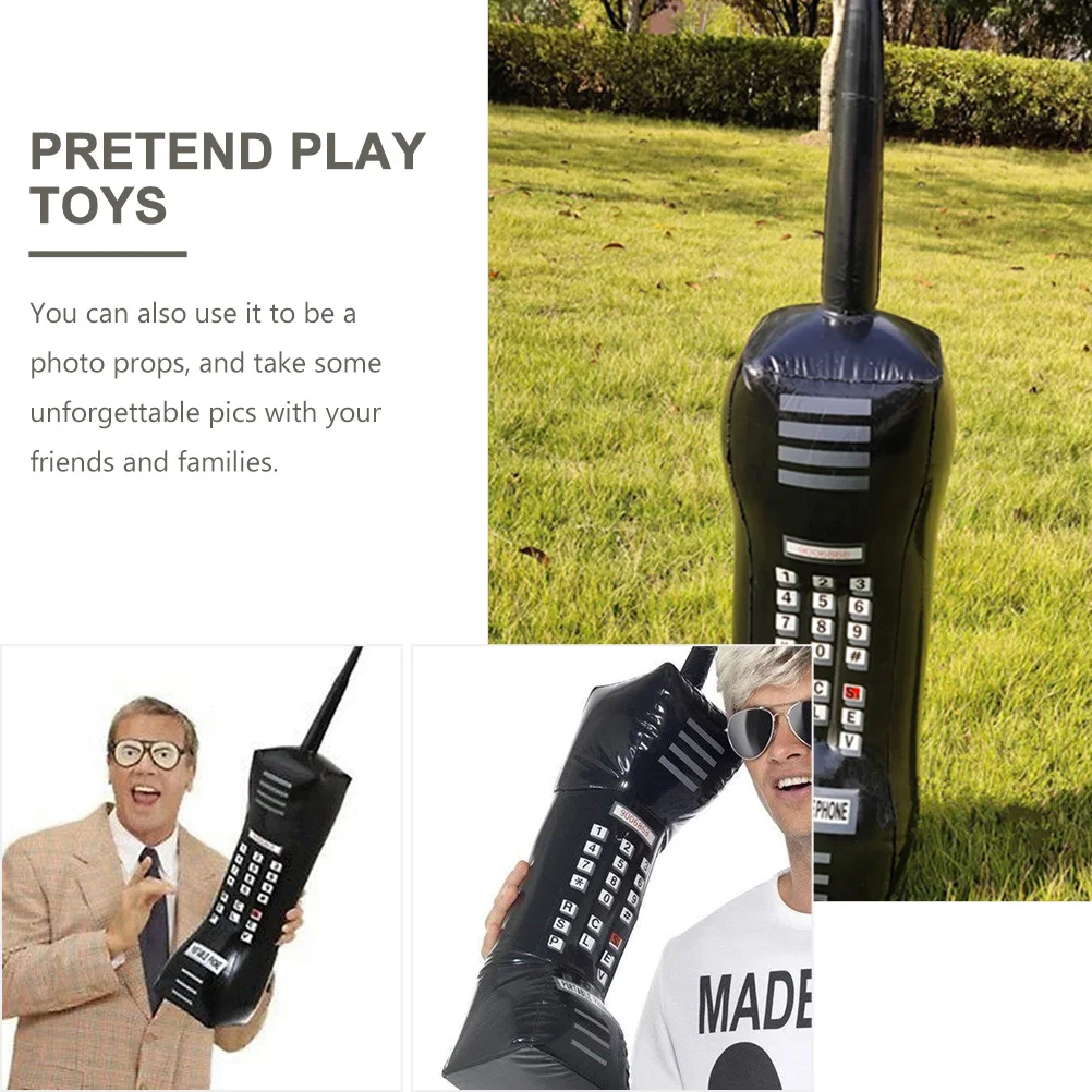 

2pcs Inflatable Phone Portable 80S Party Supplies Decorations Pretend Play Mobile Prop Photo Booth Retro Simulation