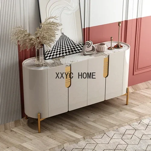 이탈리아 스타일의 가벼운 럭셔리 입구 캐비닛 거실 스톤 플레이트 사이드 보드 캐비닛 홈 벽 로커 크리 에이 티브 캐비닛