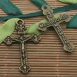 10pcs 38*23mm  Dark Bronze Tone Cross Crucifix Charms  H3293 Charms for Jewelry Making