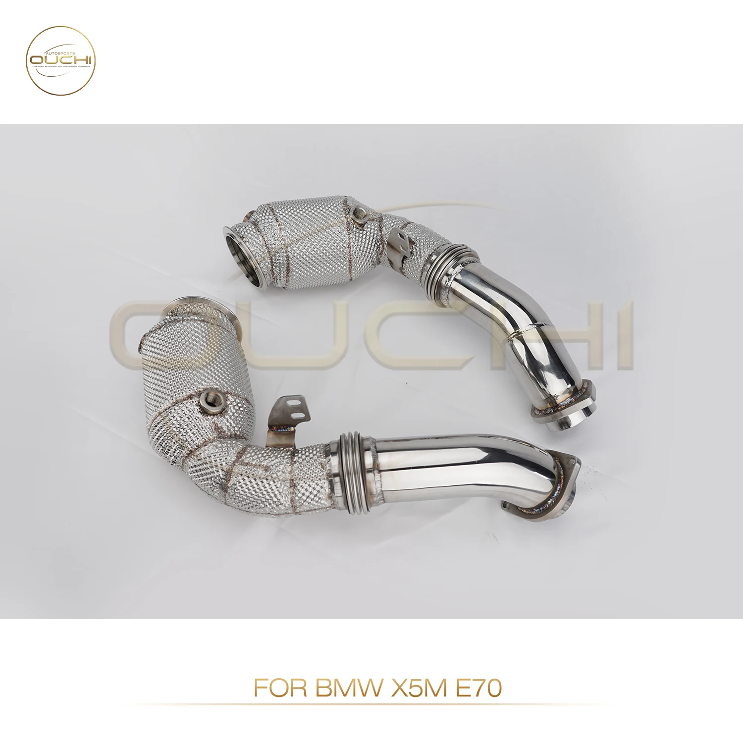 

OUCHI stainless steel with catalytic catted downpipe manifold for BMW X5M X6M E70 4.4T 2014-2018