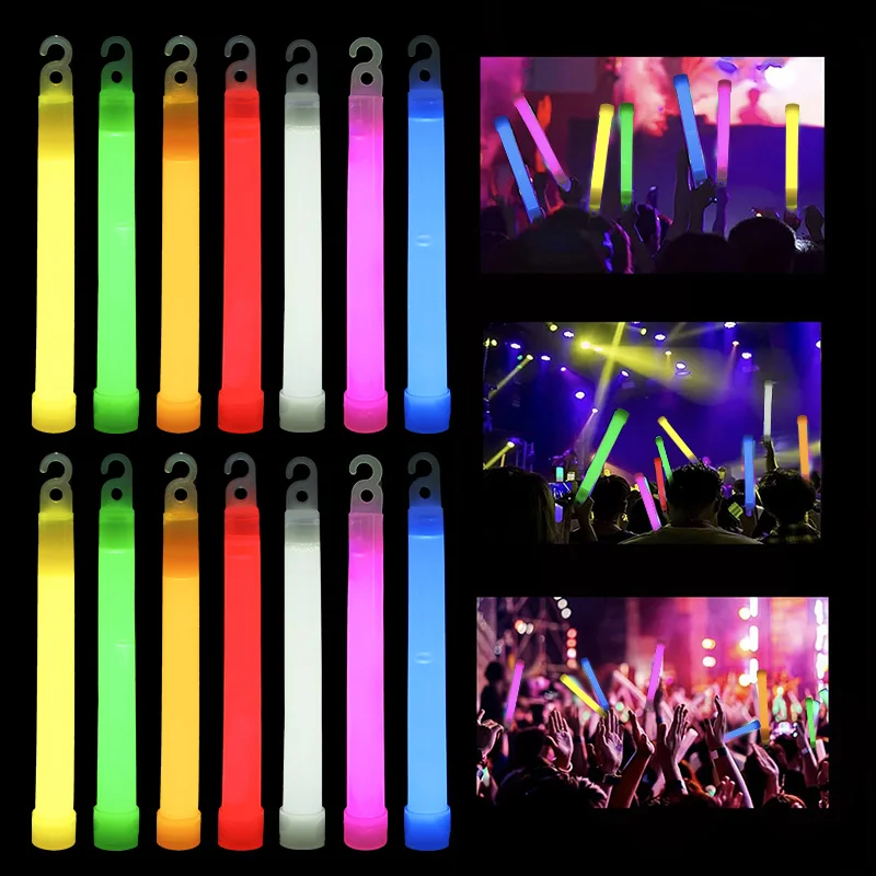 5/10 Stück Leuchtstäbe mit Haken, 15,2 cm, Fluoreszenz-Lichtstab für Wandern, Camping, Outdoor-Zubehör, im Dunkeln leuchtende Party-Dekoration – Detail 1