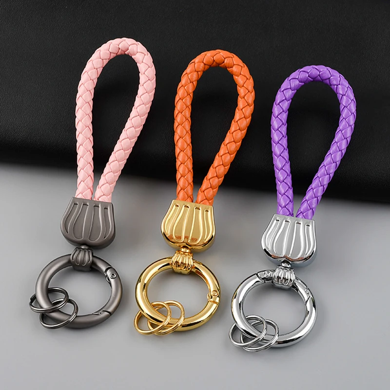 Crown Keychain Leather Rope Car Key Chain Girl Women Luxury for Key Ring Holder Bag Pendant Couple Besties Gifts for Jewelry