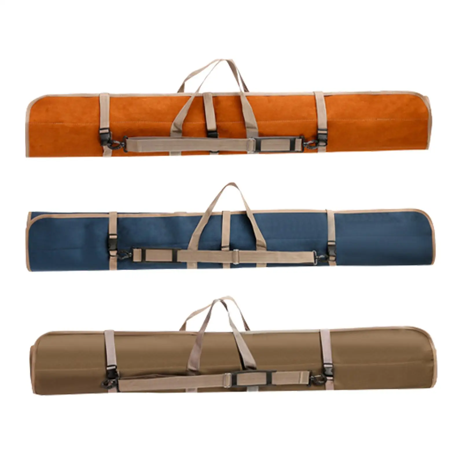 Fishing Rods Bag Adjustable Strap Protector Nylon Roll up Fishing Gear Cover Fishing Rod Organizer Fishing Tackle Storage Case