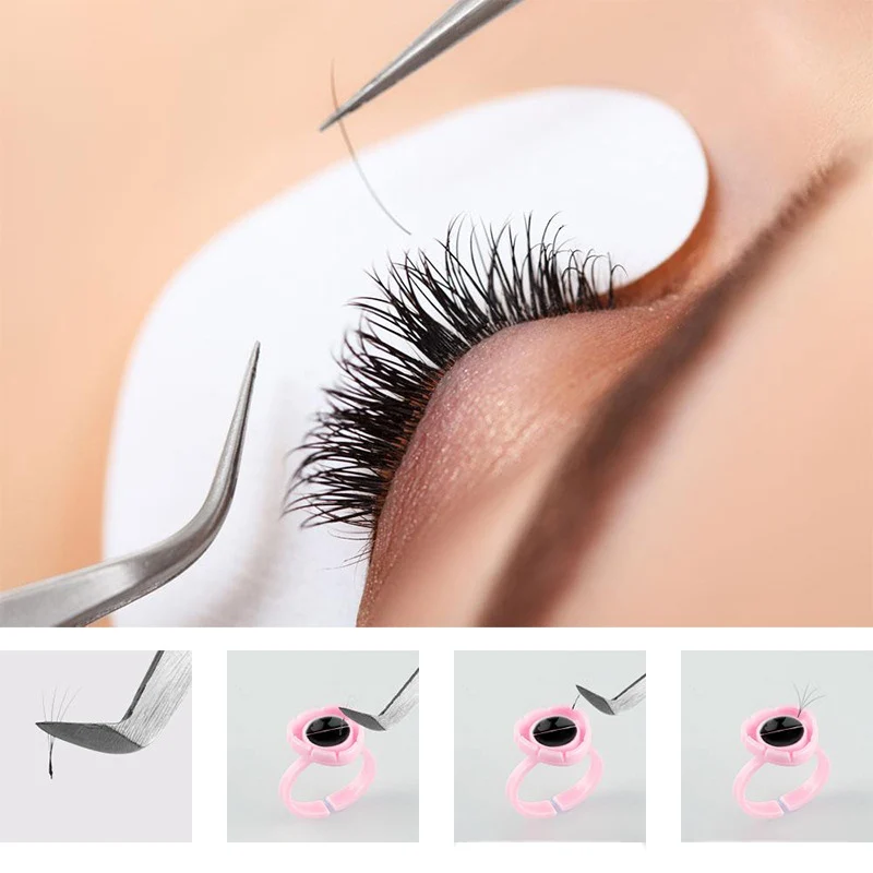 100 Stks/set Lijm Bekers Wegwerp Wimper Verlenging Lijm Tattoo Inkthouder S/M/L Enten Lash Tool Accessoires Make-Up