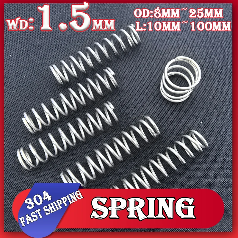 Wire Diameter 1.5mm Y-shaped Shock Absorption Return Spring 304 Stainless Steel Compression Spring Customizable  10Pcs