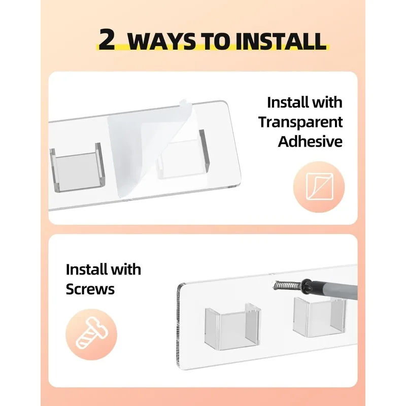 Sunglasses Organizer 2 Pack, Wall-Mounted Eyeglasses Holder, Clear Acrylic Display Rack with 14 Slots