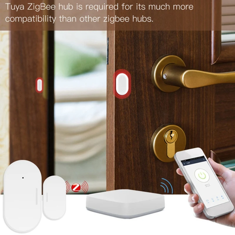 3X Tuya Zigbee Door And Window Sensor Smart Home Automation Security Protection Smartlife APP Alarm