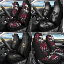 Automotive Universal Personalized Skull Seat Cover 2-piece Car Seat Protection Pad Car Cushion Cover