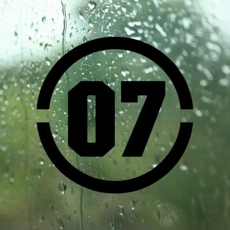 Racing Number 07 Car Stickers for Auto Window Truck Body Decoration Motorcycle Helmet Fuel Tank Decals Motocross Additions