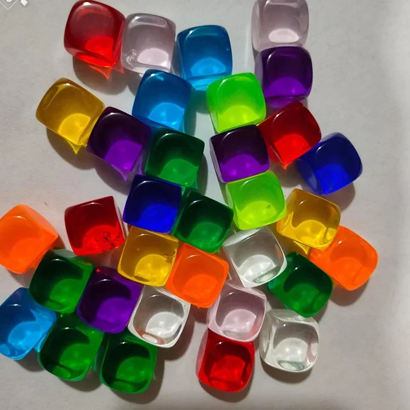 10 PCS DIY Transparent Blank Dice Colorful Dice Puzzle Game  6 Sided Dice 16mm