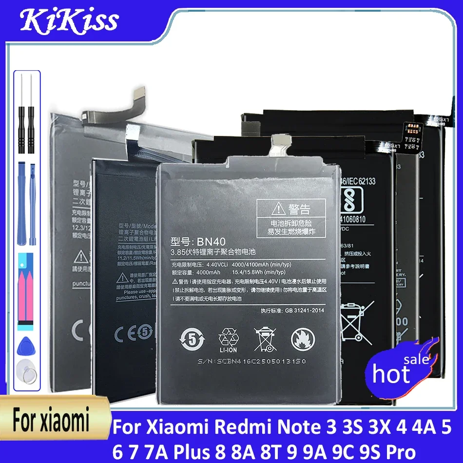 BM46 BM47 BN30 BN40 BN41 BN43 BN44 BN45 BN48 Battery For Xiaomi Redmi Note 3 3S 3X 4 4A 5 6 7 7A Plus 8 8A 8T 9 9A 9C 9S Pro