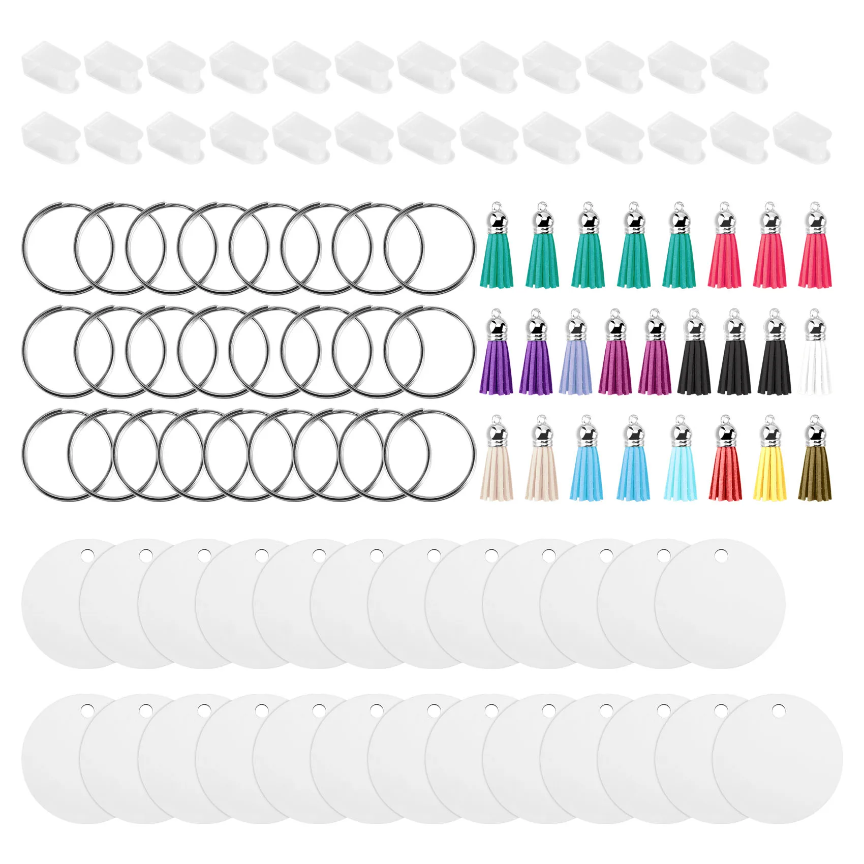 ABQR 100 шт., сублимационные заготовки из МДФ, брелок для ключей оптом, сублимационные заготовки для ключей с двусторонним кольцом для ключей для DIY