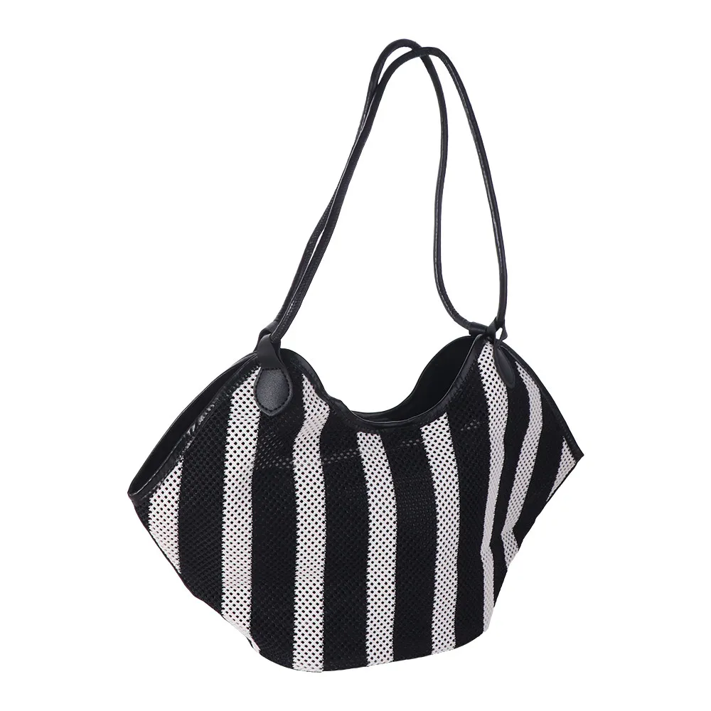 

Большая сумка-тоут, большая вместительная сумка для покупок, модная соломенная пляжная сумка большого размера, повседневная портативная полосатая сумка для женщин