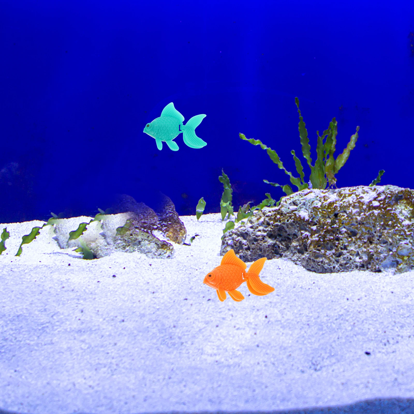 

10pcs Artificial Fish Aquarium Decorations Realistic Fake Plastic Floating Fish For Tank Ornament Weighted Base Lifelike