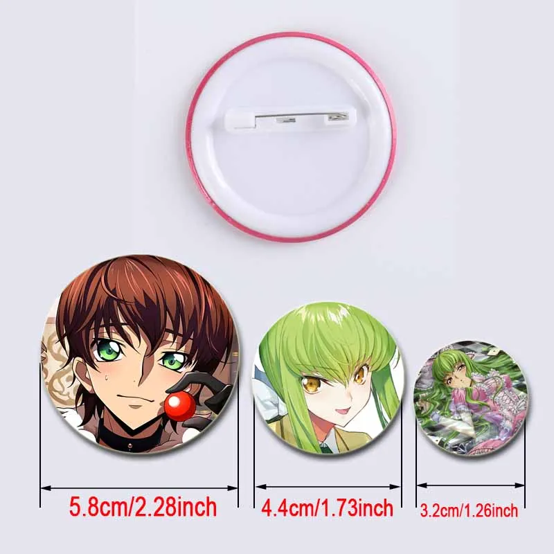 Anime Code Geass Tinplate Soft Button Pins Creative Brooches Character Icon Badges for Clothes Decoration Jewelry Accessories