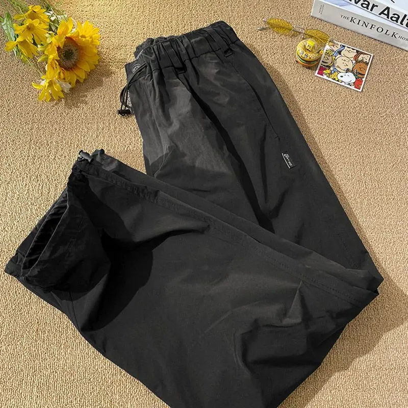 Quick-drying Charge Overalls Female Summer Thin Outdoor Mountain Climbing High Street Sports Parachute Pants Couple Female