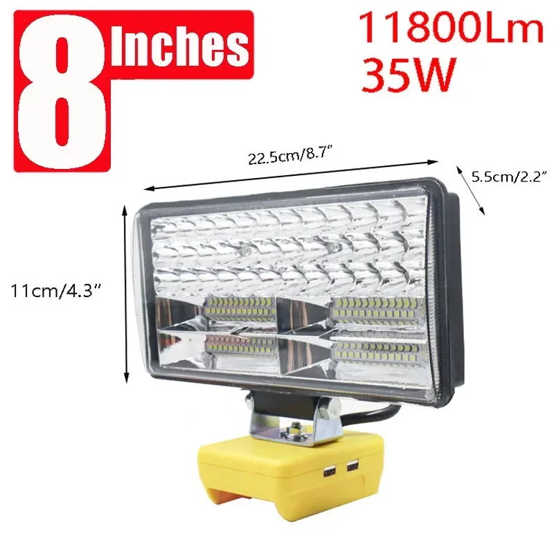 8 Polegada carro led trabalho luzes tocha lâmpada de acampamento para makita para dewalt para bosch para milwauke lomvum zhipu jingmi li-ion bateria