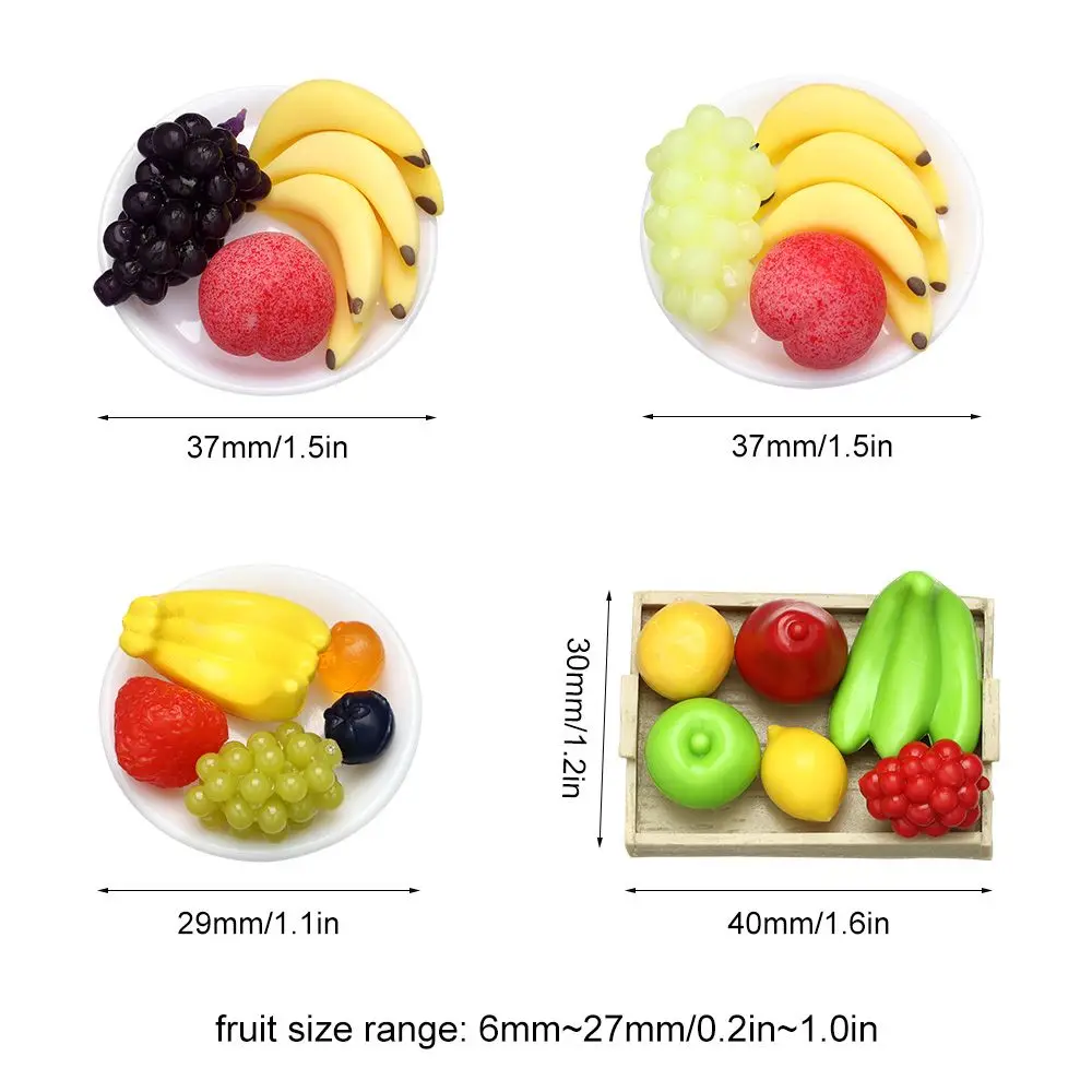 1:12 Mini simulazione frutta e verdura artificiale casa delle bambole cesto di bambù vegetale accessori in miniatura per bambini