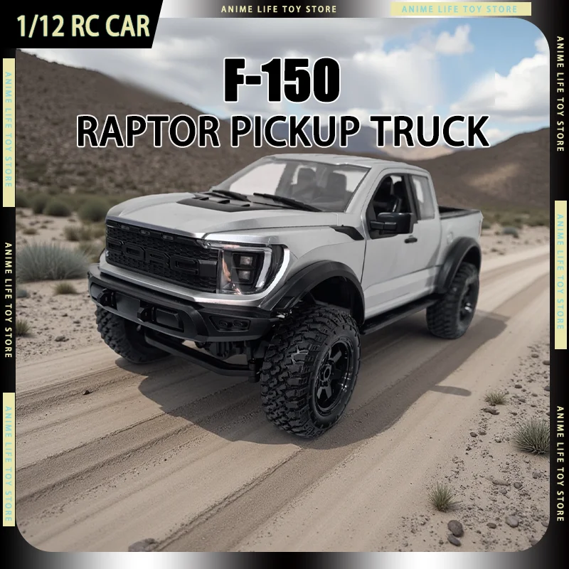 

HongXing F150 1/12 RC Car Offroad Raptor Pickup Truck 2.4Ghz Full Scale Crawler 4WD Climbing Model Metal Trailer Hitch Boy Gift
